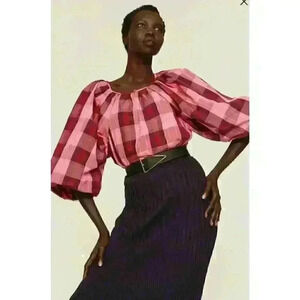 Kate Spade greenhouse plaid top